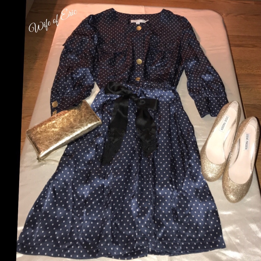 See by Chloe 100% Pure Silk “Midnight Sky” Dress